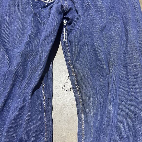 Vintage 60s Wrangler Dark Wash Bell Bottom Jeans 22x32 - Picture 9 of 11